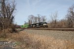 NS 4848 and 4542 take a stack train east